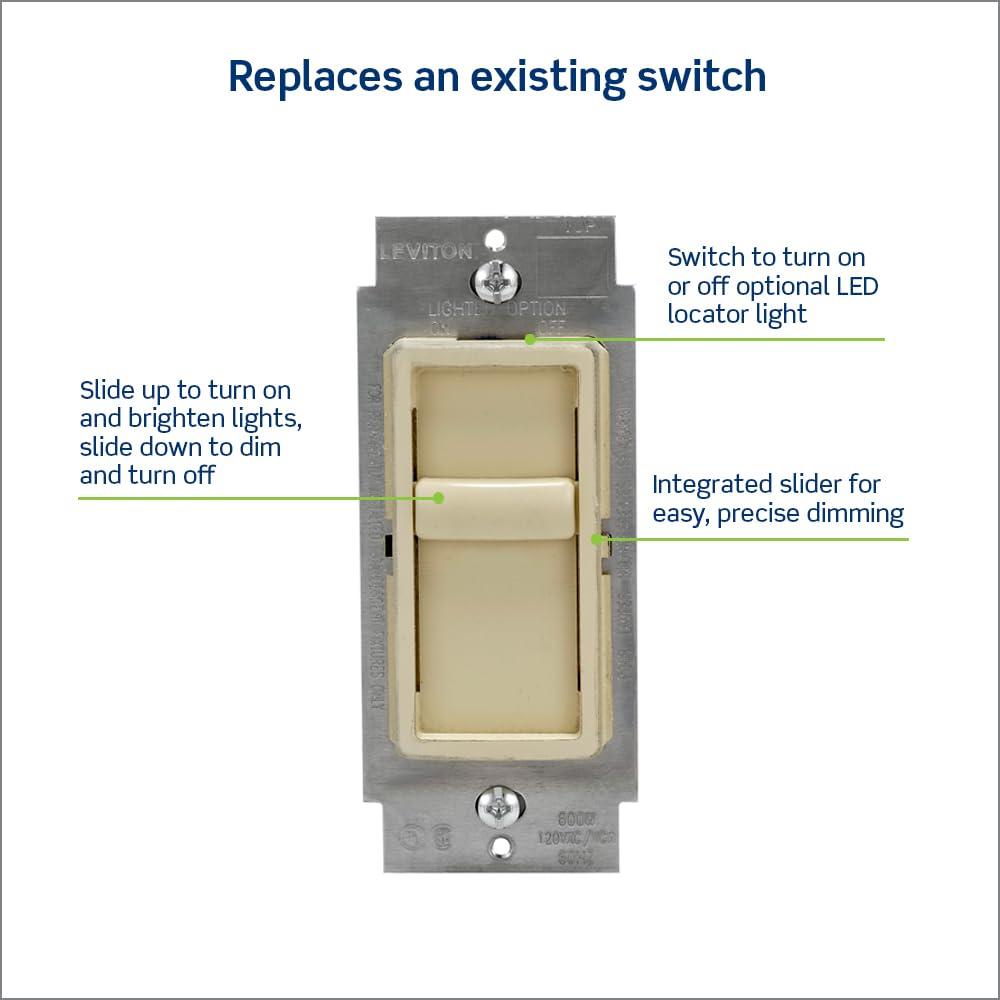 Tamper Resistant Slide Single Pole Dimmer
