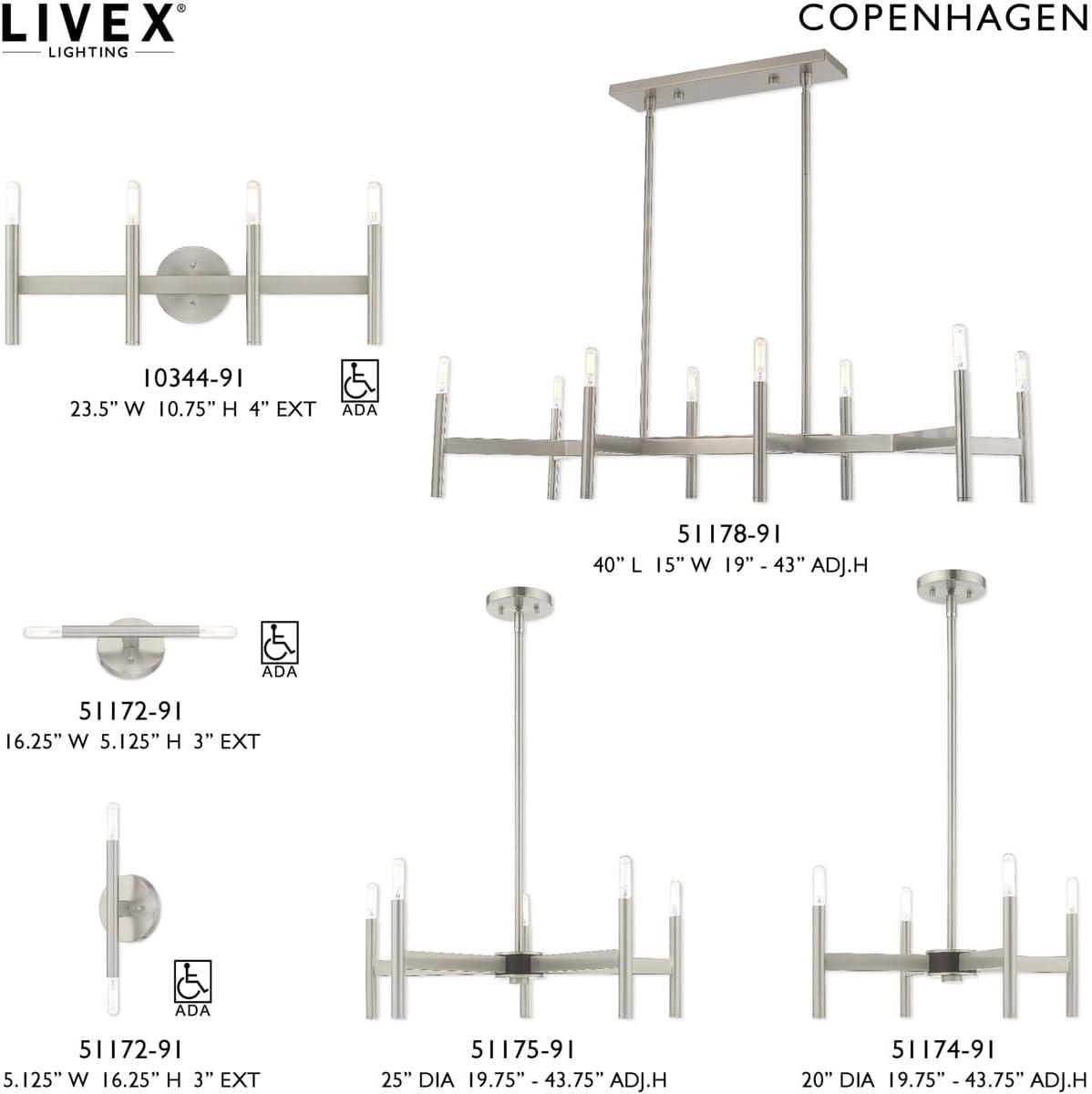 Livex Lighting Copenhagen 4 - Light Chandelier in  Brushed Nickel