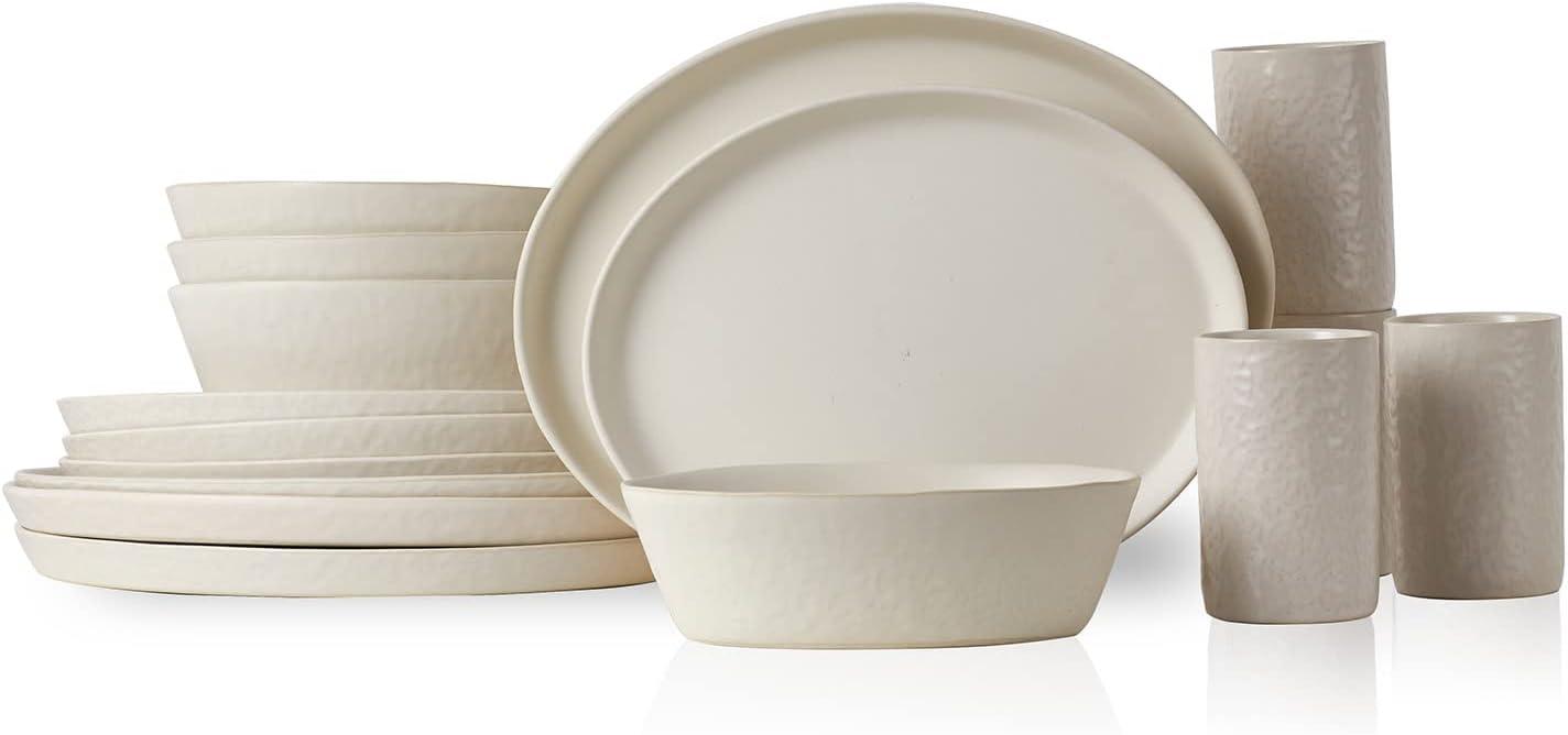 Stone by Mercer Project Katachi 16-Piece Dinnerware Set Stoneware