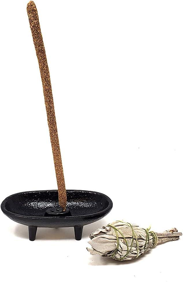 Cast Iron Incense Burner 4x2 Inch - Ideal for Smudging, Incense Burning, Rituals, Decoration
