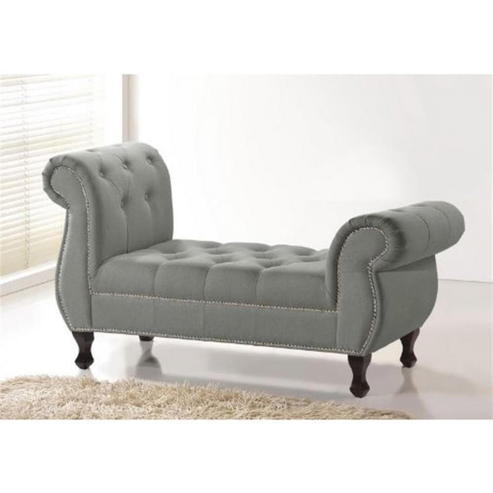 Baxton Studio Ipswich Grey Linen Bench