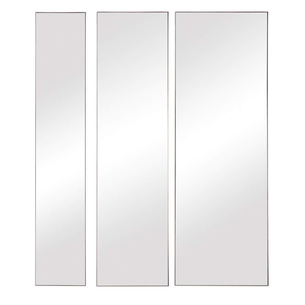 Uttermost Rectangular Vanity Decorative Wall Mirrors Set of 3 Modern Gold Leaf Metal Frame 16" Wide for Bathroom Bedroom Office