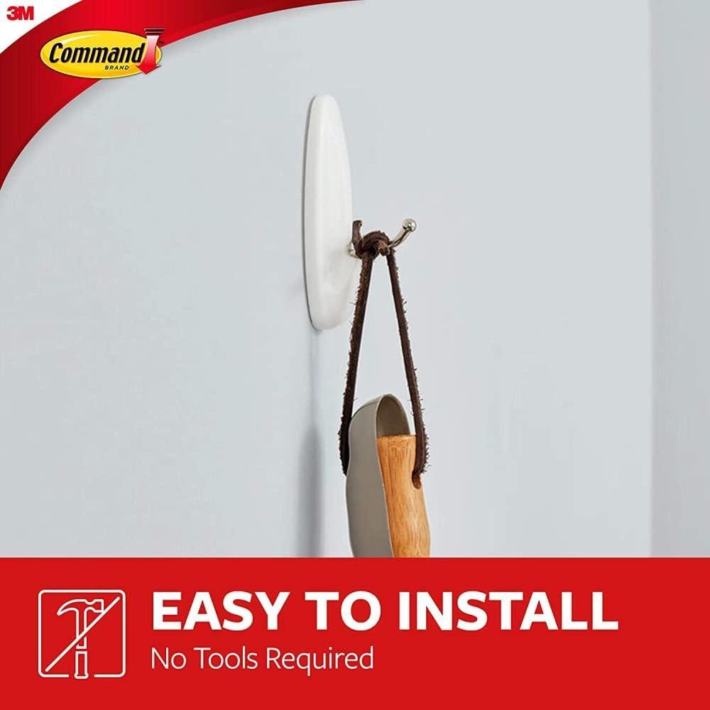 Command Medium Sized Wire Decorative Hooks White: Adhesive Wall Hooks, 3 lb Capacity, 7 Pack