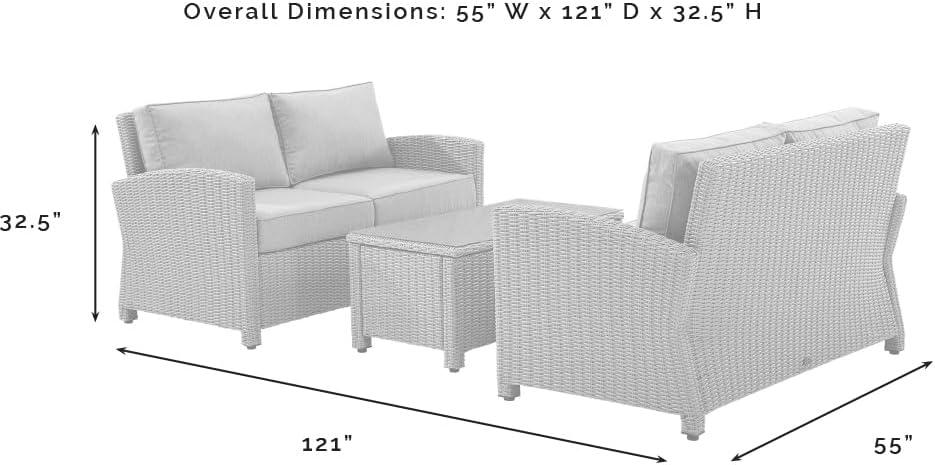 Bradenton 3pc Outdoor Wicker Seating Set - Crosley