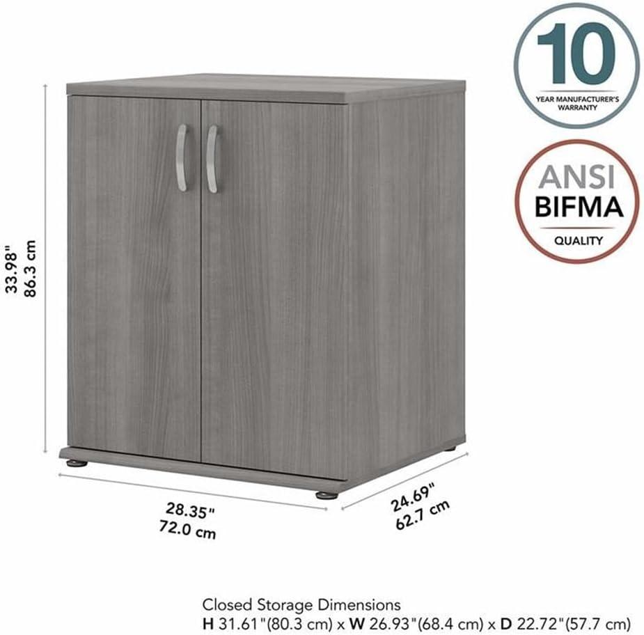 Bush Business Furniture Universal Laundry Room Storage Cabinet with Doors and Shelves