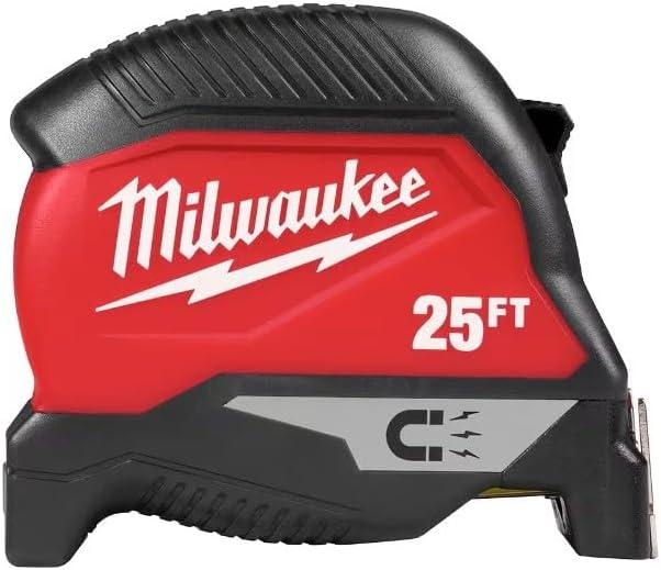Milwaukee 48-22-1025MG 25' Compact Magnetic Tape Measure, 2 Pack