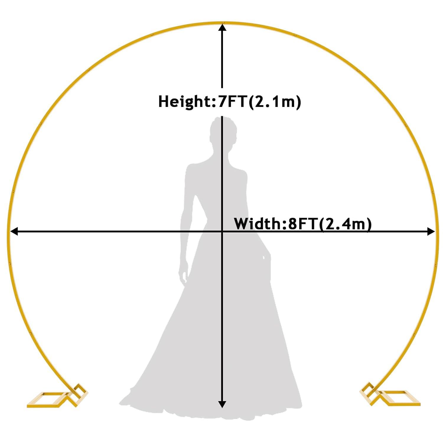 Wokceer Round Backdrop Stand 8FT Gold Wedding Arch Metal Circle Balloon Arch Stand for Birthday Party Wedding Bridal Shower Anniversary Ceremony
