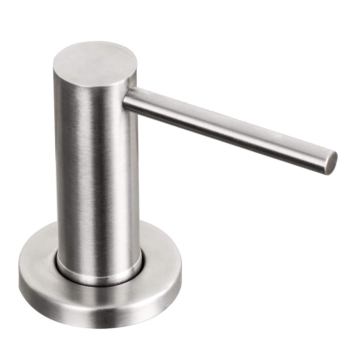 Soap Dispenser for Kitchen Sink Brushed Stainless Steel Countertop Pump Hand Lotion Built in Bottlend Silver