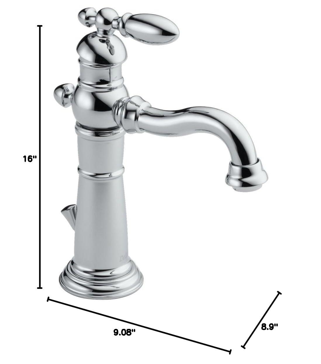 Victorian Single Hole Bathroom Faucet with Drain Assembly
