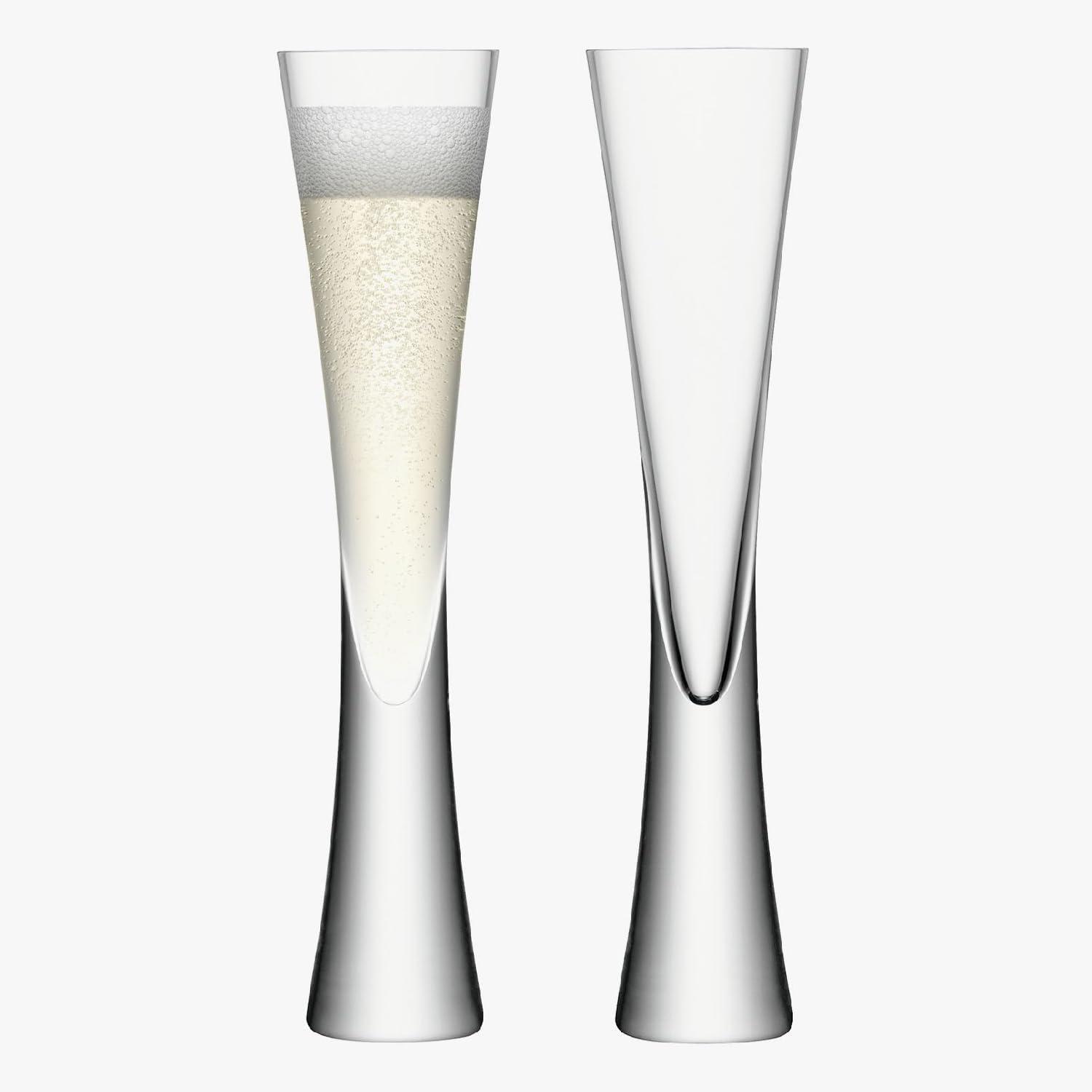 Clear Handcrafted Modern Champagne Flute Set of 2