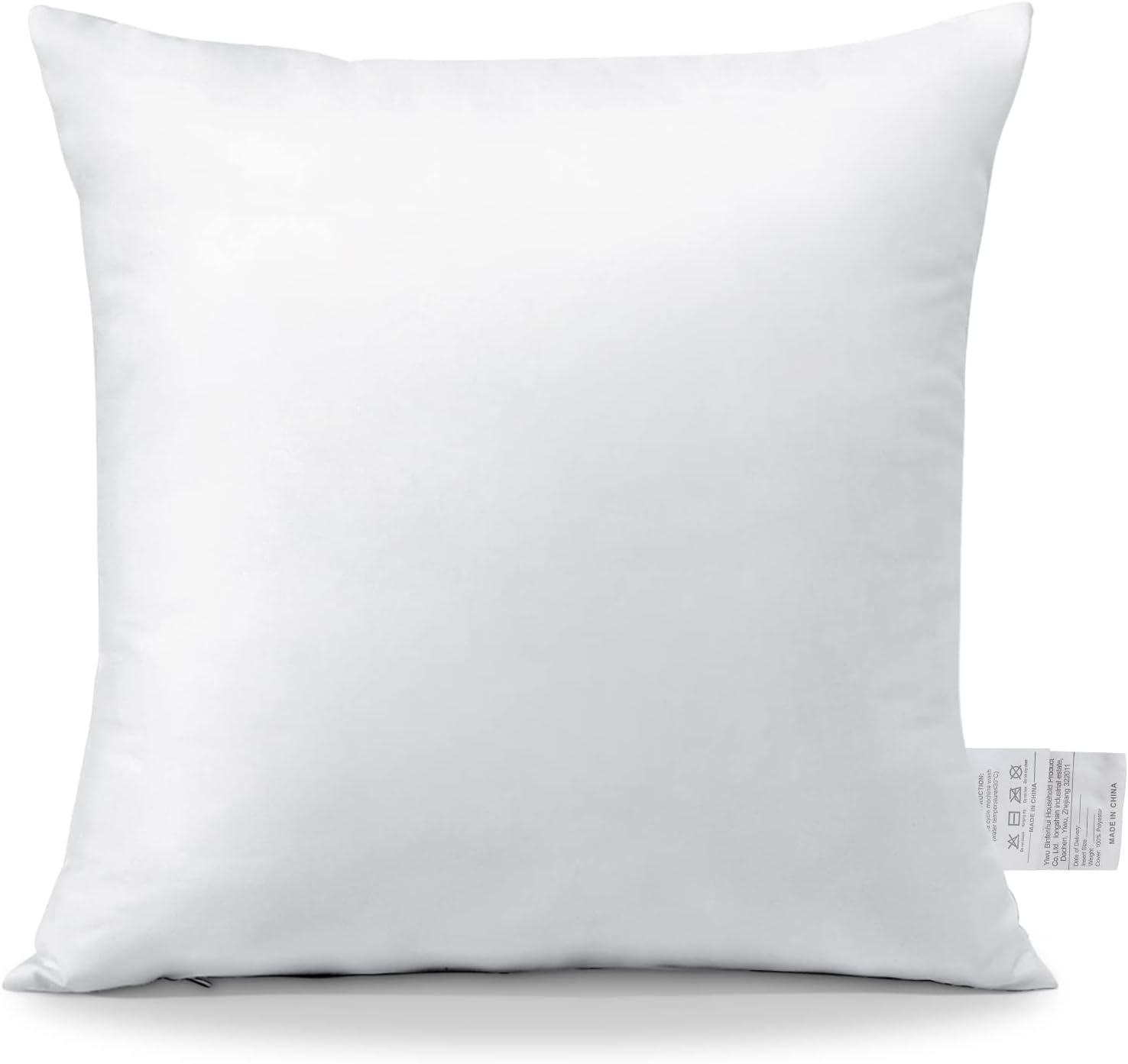 White 16" x 16" Polyester Pillow Insert with Cotton Cover