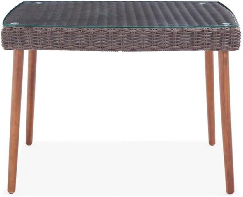 All-Weather Wicker Athens Outdoor Cocktail Table Brown - Alaterre Furniture