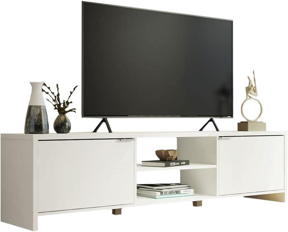 Ebern Designs TV Stand Large Media Console with Cable Management for 65, 75 Inch Media Storage Gaming Living Room Entertainment Center Modern Wooden Television Cabinet & Reviews | Wayfair