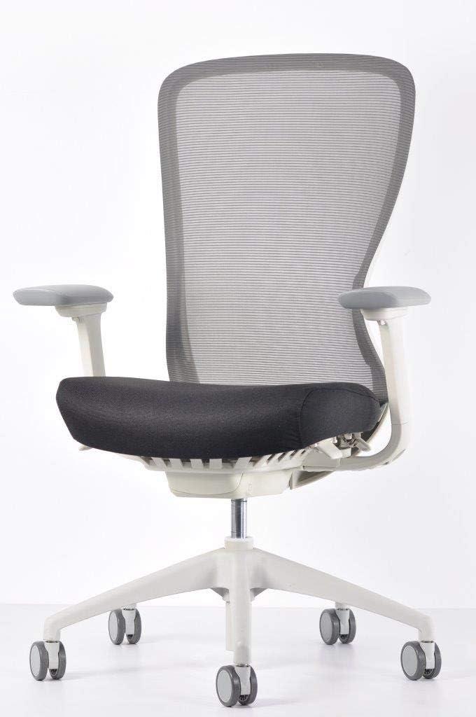 High Back 40'' White Mesh Swivel Task Chair with Adjustable Arms