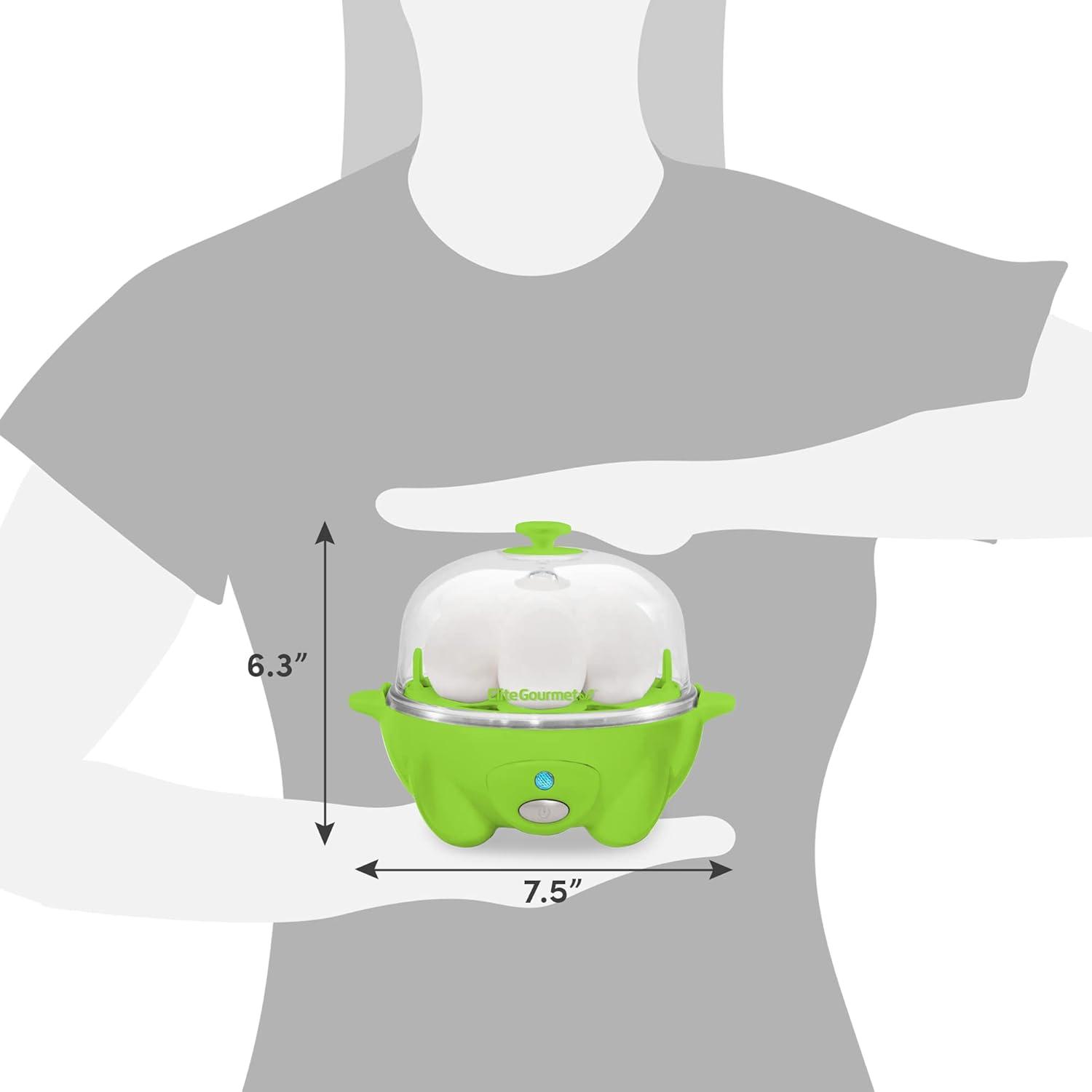 Elite Cuisine EGC-007G Automatic Easy 7-Egg Cooker, Green