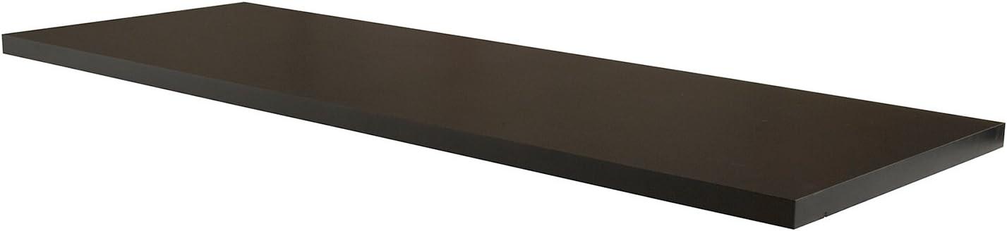 Black Melamine 46" Shelf with Metal Supports