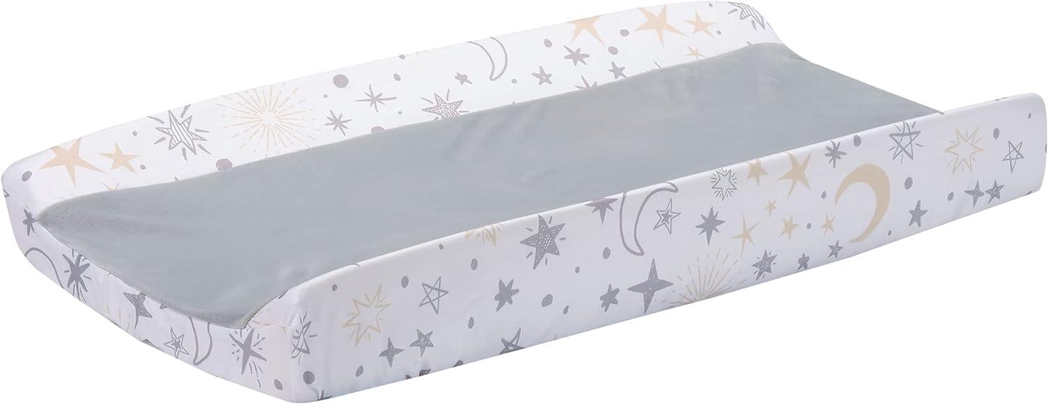 Lambs & Ivy Goodnight Moon White/Gray Changing Pad Cover - Moons/Stars