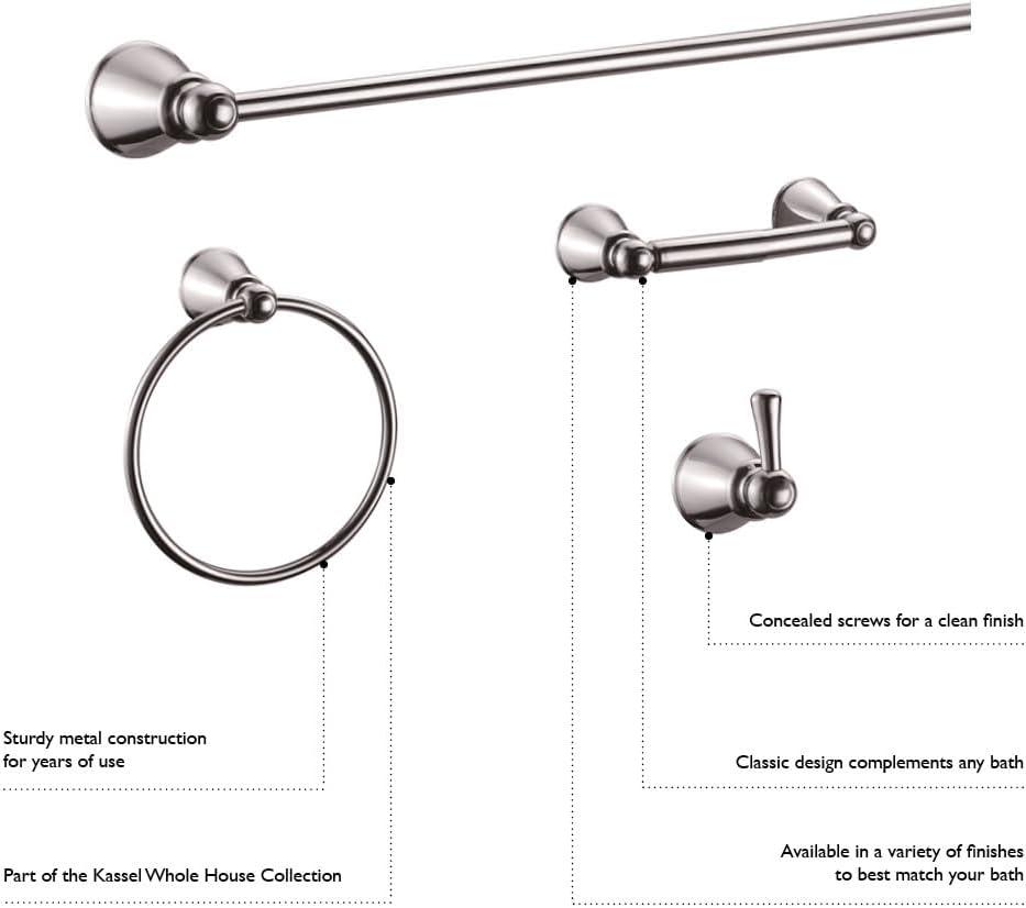 Design House 558205 Kassel Transitional Towel Ring for Bathroom Polished Chrome