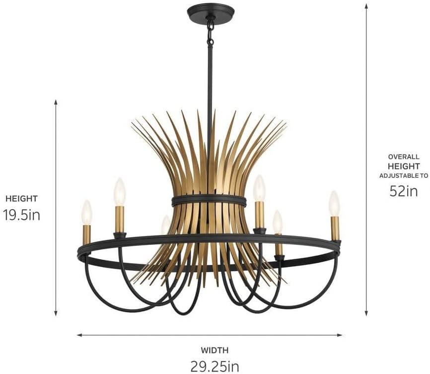 6 - Light Dimmable Drum Chandelier