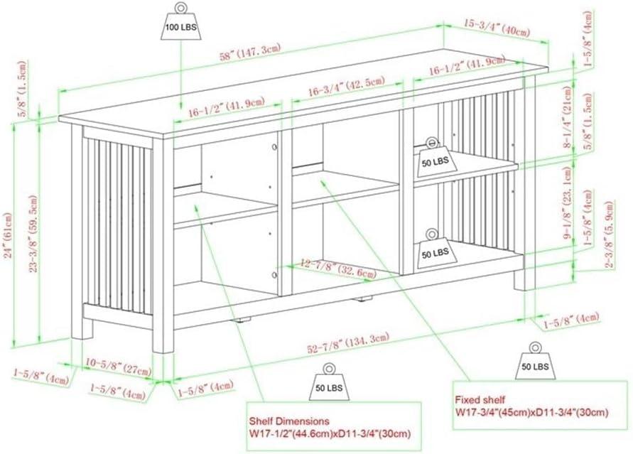 Walker Edison Prado Mission-Style Slat-Side TV Stand for TVs up to 65 Inches 58 Inch Rustic Oak
