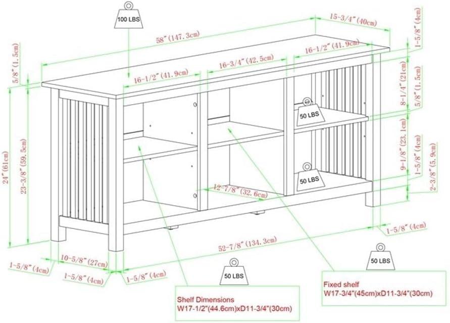 Rustic Oak Mission-Style Slat-Side TV Stand for 65 Inch TVs