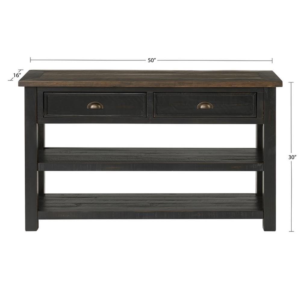 Martin Svensson Home Monterey Sofa 50" Console Table, Black and Brown