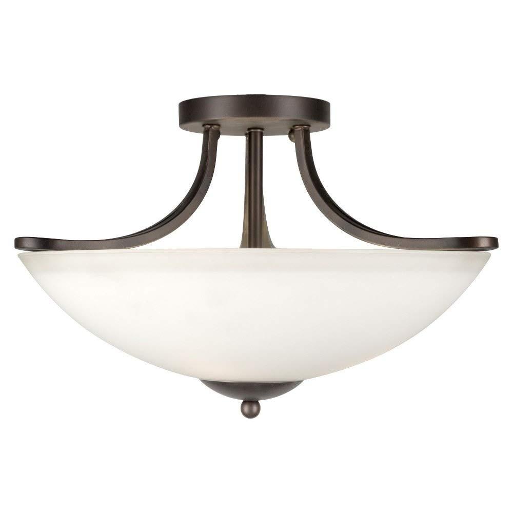 Forte Lighting 2697-03 3 Light 17" Wide Semi-Flush Bowl Ceiling Fixture - Bronze