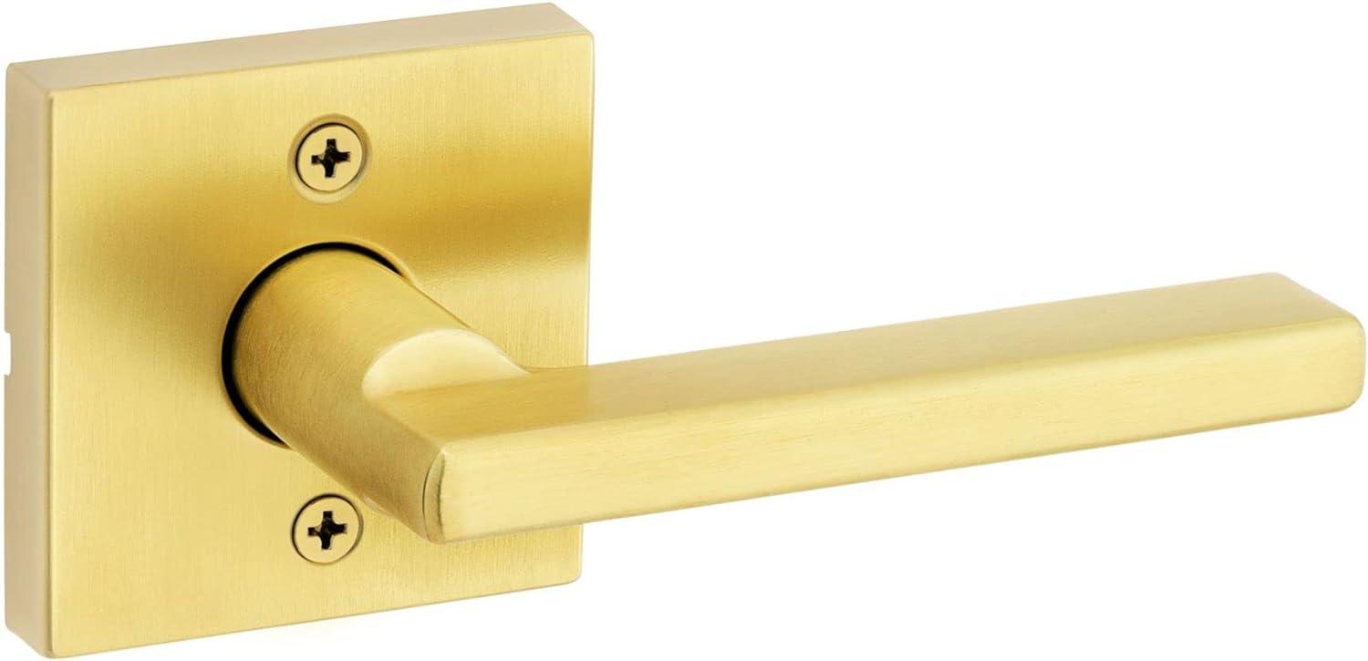 Satin Brass Contemporary Passage Door Handle Lever