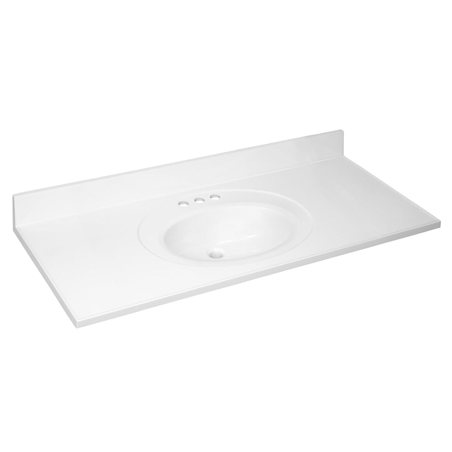 Design House  Cultured Marble Vanity Top in Solid White, 49-Inch x 22-Inch