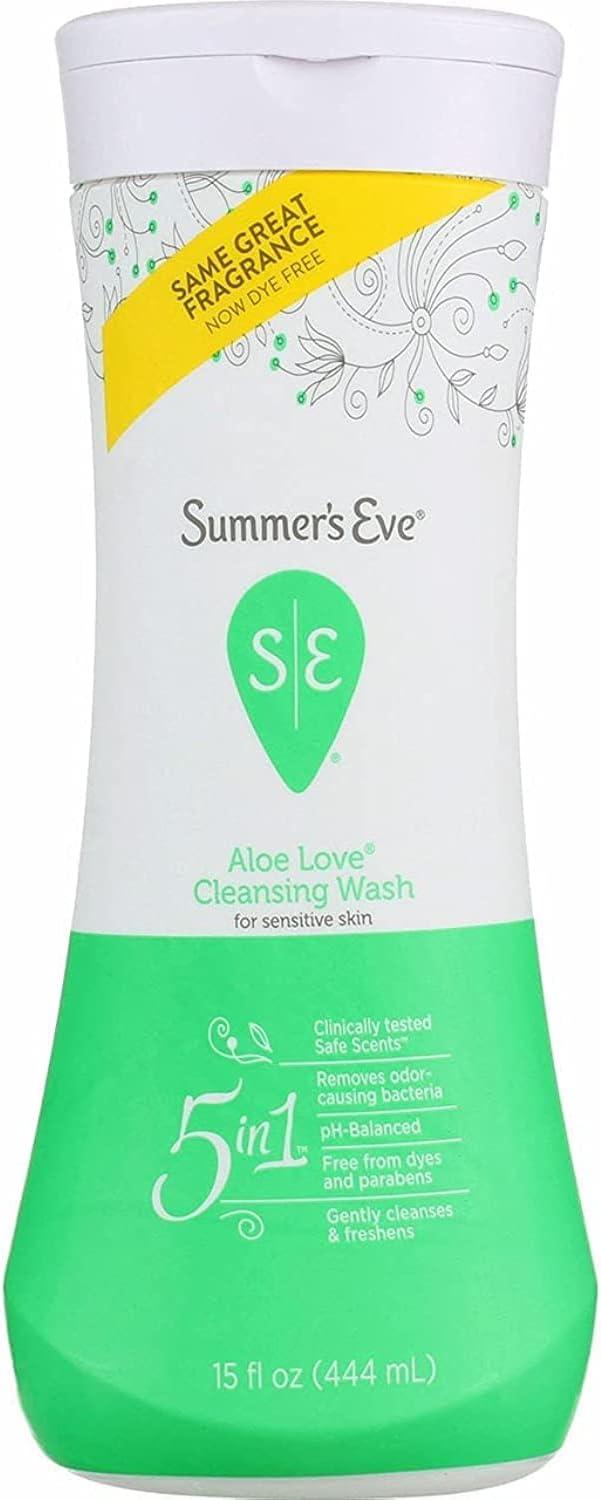 Summer’s Eve Aloe Love Gentle Daily Feminine Wash, Removes Odor, pH Balanced, 15 fl oz