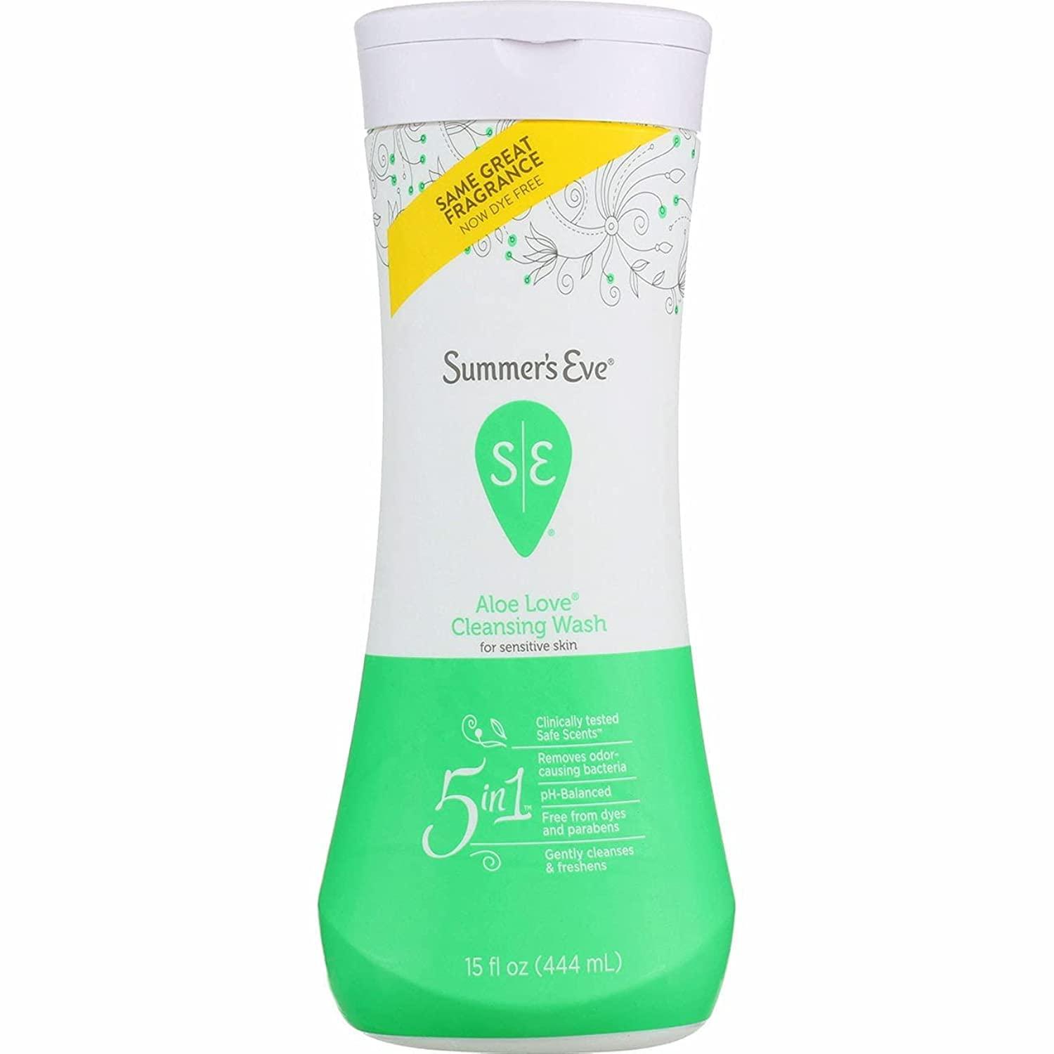 Summer’s Eve Aloe Love Gentle Daily Feminine Wash, Removes Odor, pH Balanced, 15 fl oz