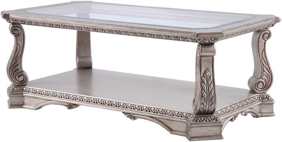 Dynasty Silver Glass Coffee Table