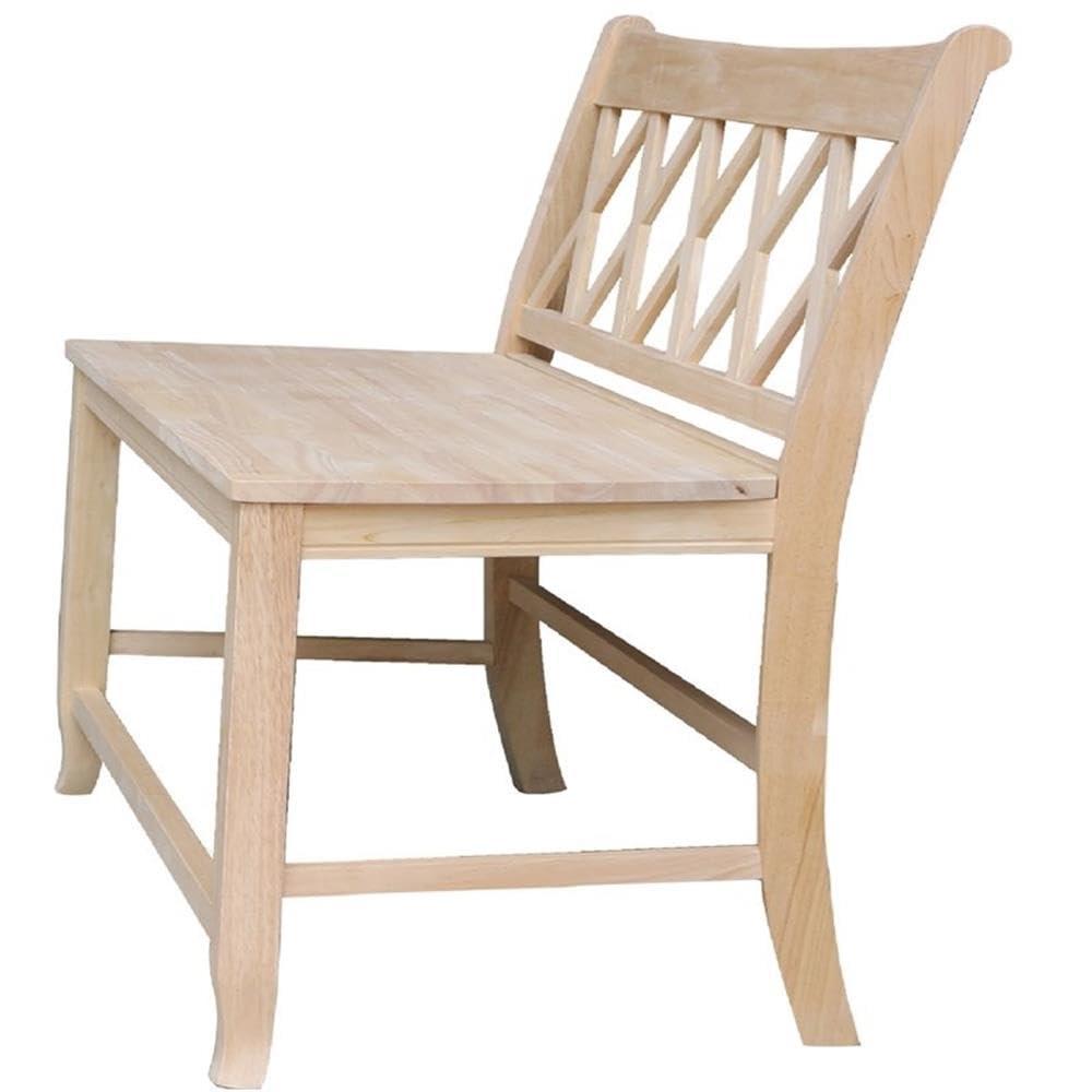 24" Double X Back Bench Seat Height Unfinished - International Concepts