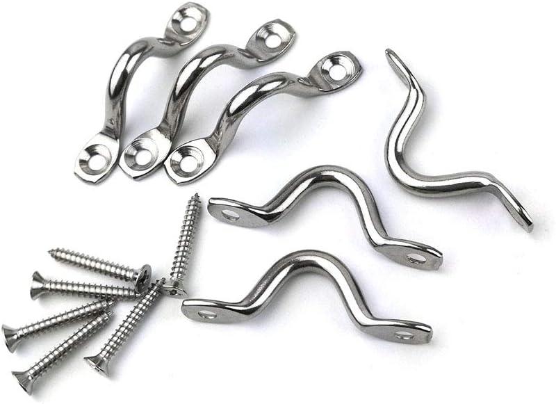 BRT Bearingshui 22Pcs M5 316 Stainless Steel Eye Straps Ceiling Wall Mount U Hook with Screws, Heavy Duty Metal Pad Eyes Plate Snap Eye Strap Drop Ceiling Anchor Hooks Hardware