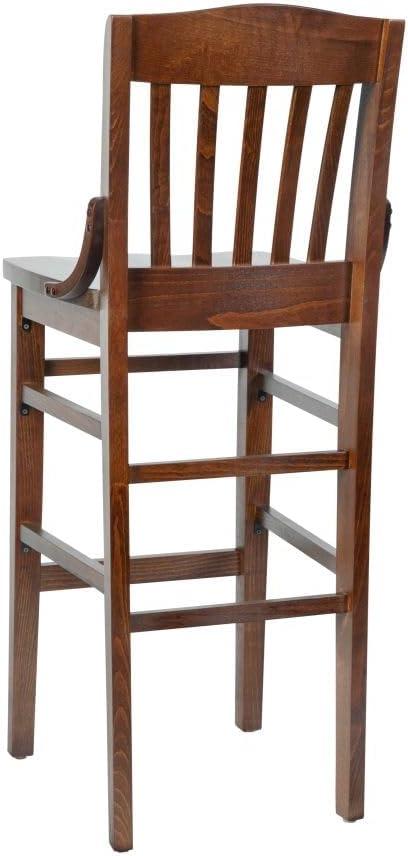Flash Furniture HERCULES Series School House Back Walnut Wood Restaurant Barstool