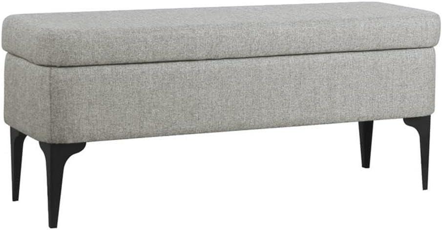 Large Modern Storage Bench Sustainable Gray Woven - HomePop