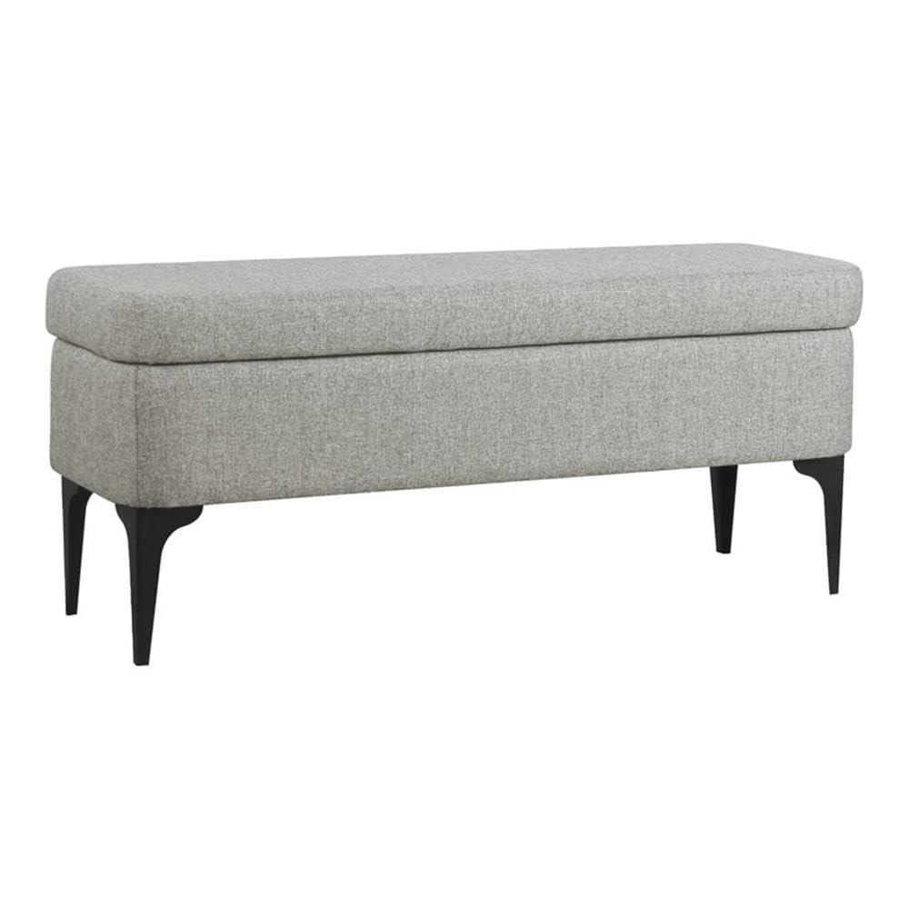Large Modern Storage Bench Sustainable Gray Woven - HomePop