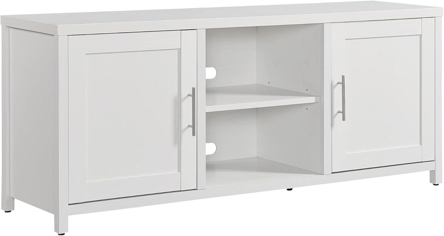 Strahm Transitional 65" White TV Stand with Enclosed Cabinets