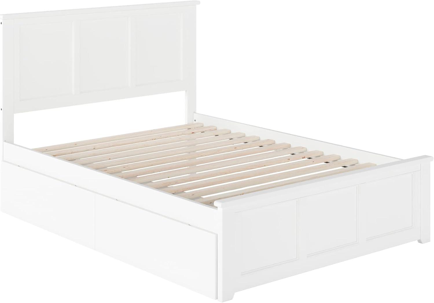 Madison White Twin XL Platform Bed with Matching Foot Board with 2-Urban Bed Drawers