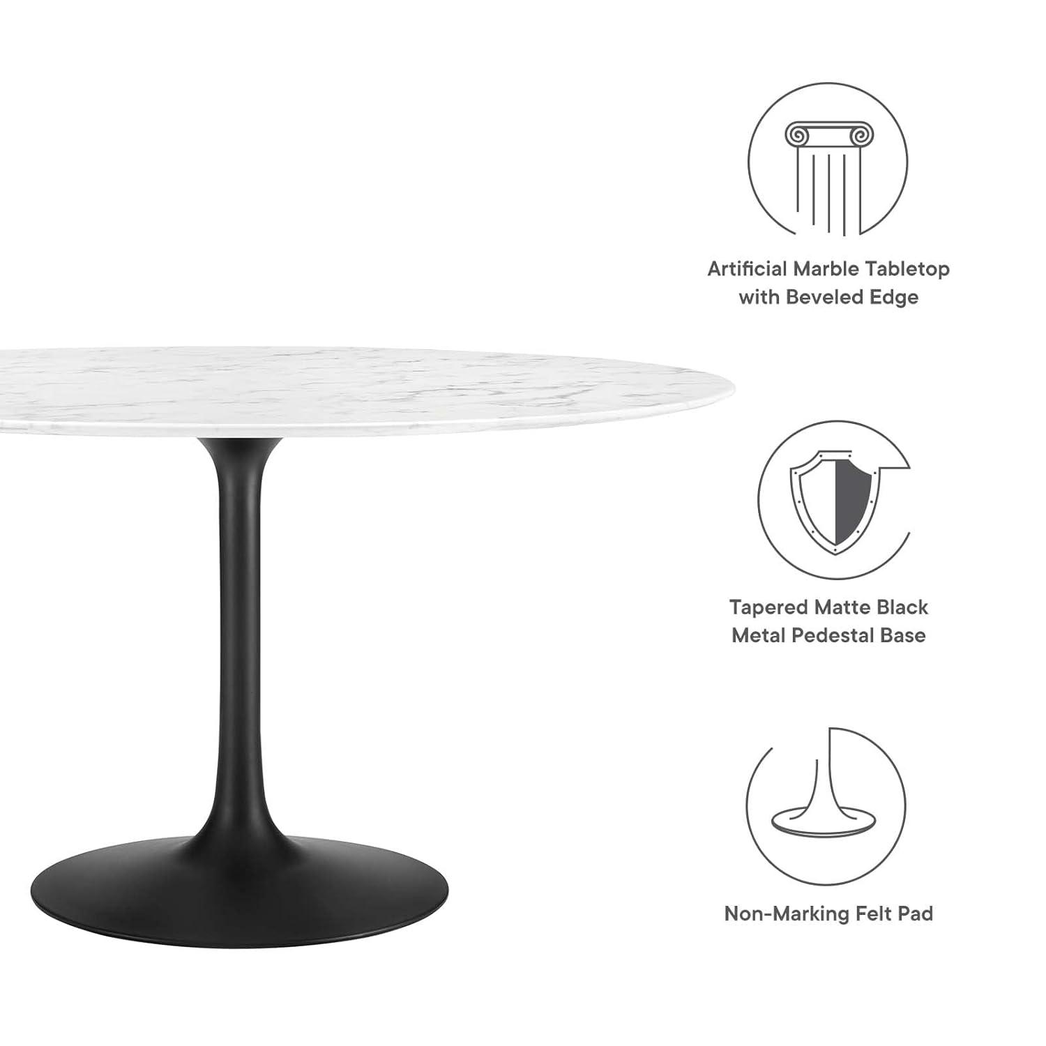 Modway Modway Lippa Oval Artificial Marble Dining Table