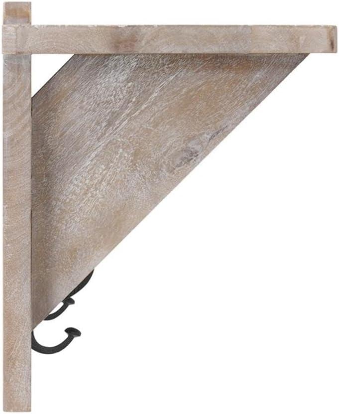 Castleton 40" Driftwood Mango Wood Coat Rack with Shelf