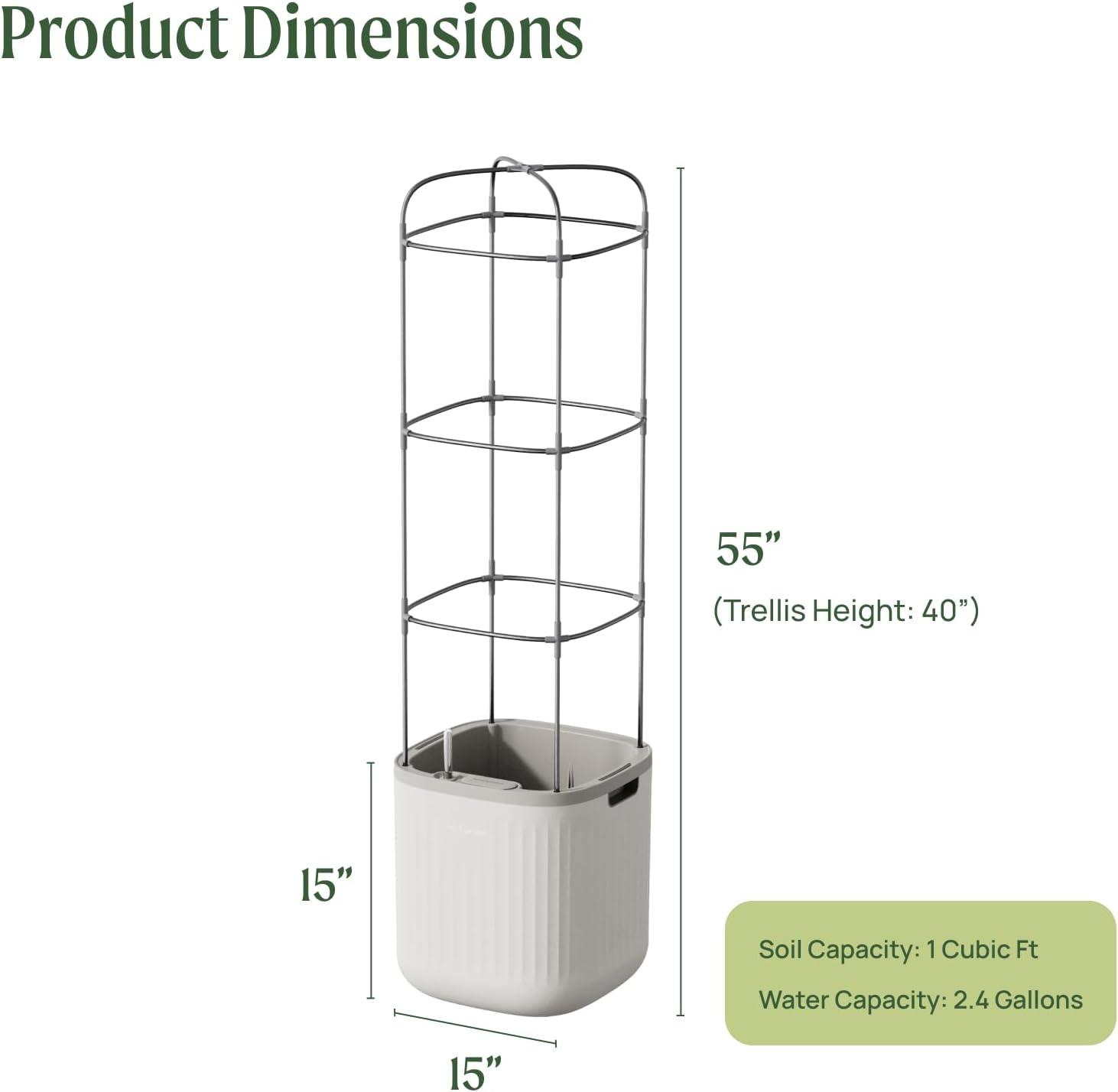 Vego Garden Mini Tomato Plastic Outdoor Pot Planter with Trellis