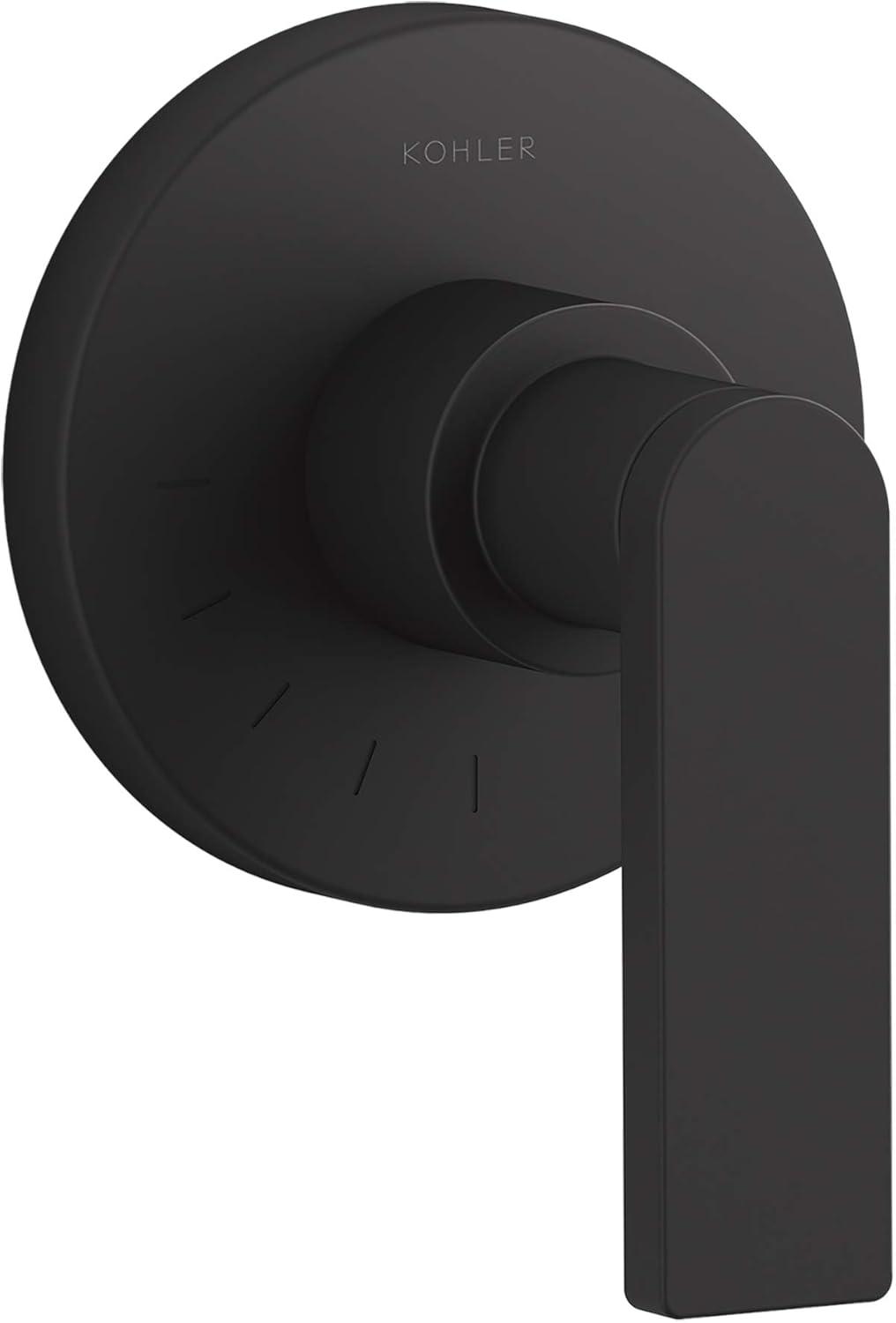 Matte Black Minimalist Lever Shower Valve Trim