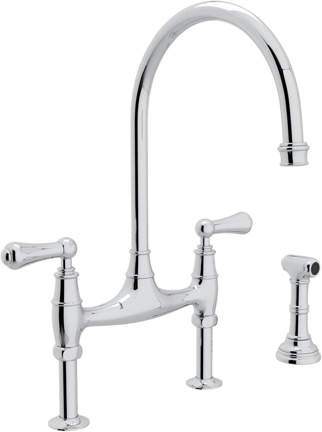 Perrin & Rowe U.4719L-APC-2 Georgian Era Bridge Kitchen Faucet With Side Spray