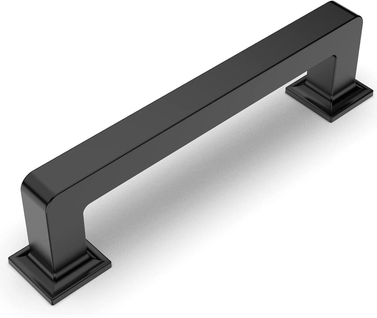 Matte Black Modern Cupboard Drawer Pulls with Mounting Hardware, 10 Pack