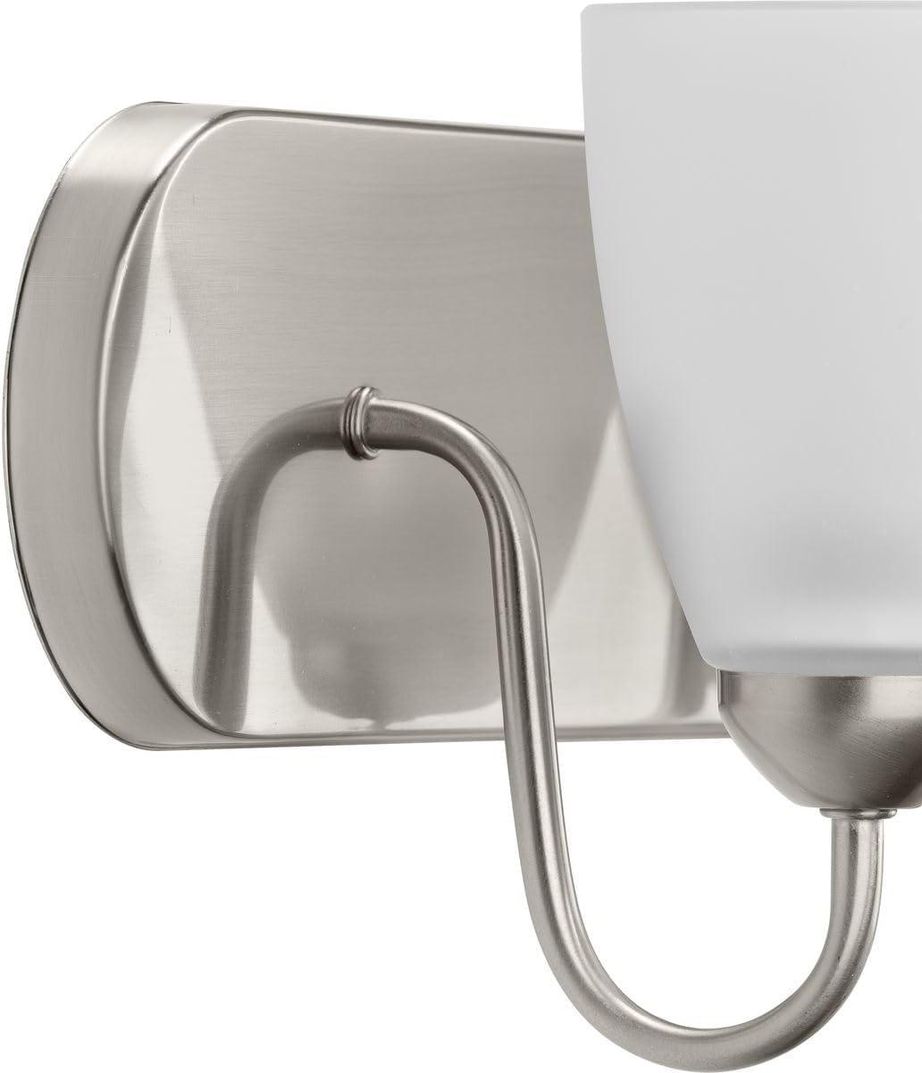 Progress Lighting Gather 6-Light Bath Bracket, Brushed Nickel, Etched Glass Shades