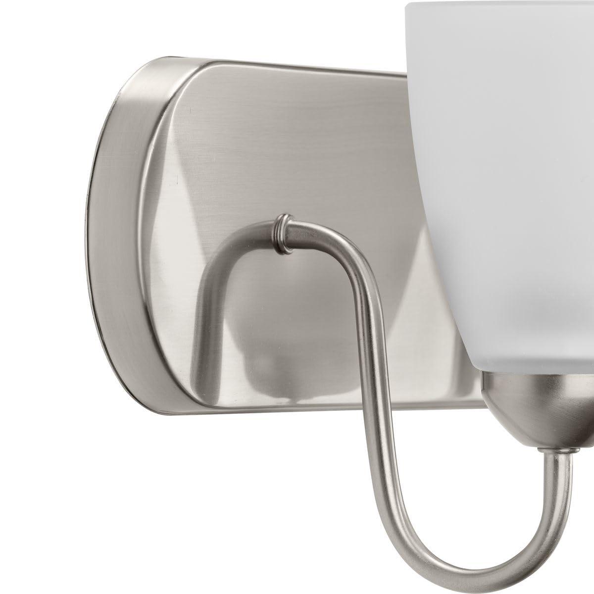 Progress Lighting Gather 6-Light Bath Bracket, Brushed Nickel, Etched Glass Shades