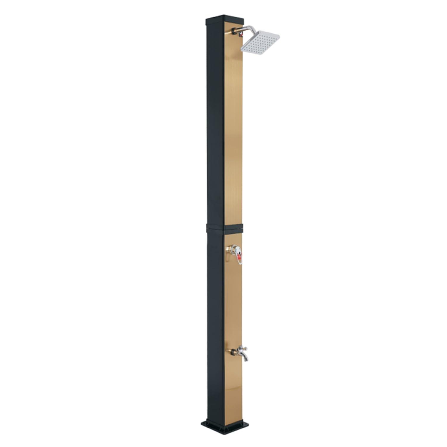 JASODI Luxury Solar Outdoor Shower, Brushed Gold and Black
