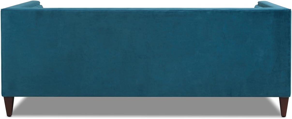 Jack 84" Tufted Tuxedo Sofa Double Cushion Satin Teal