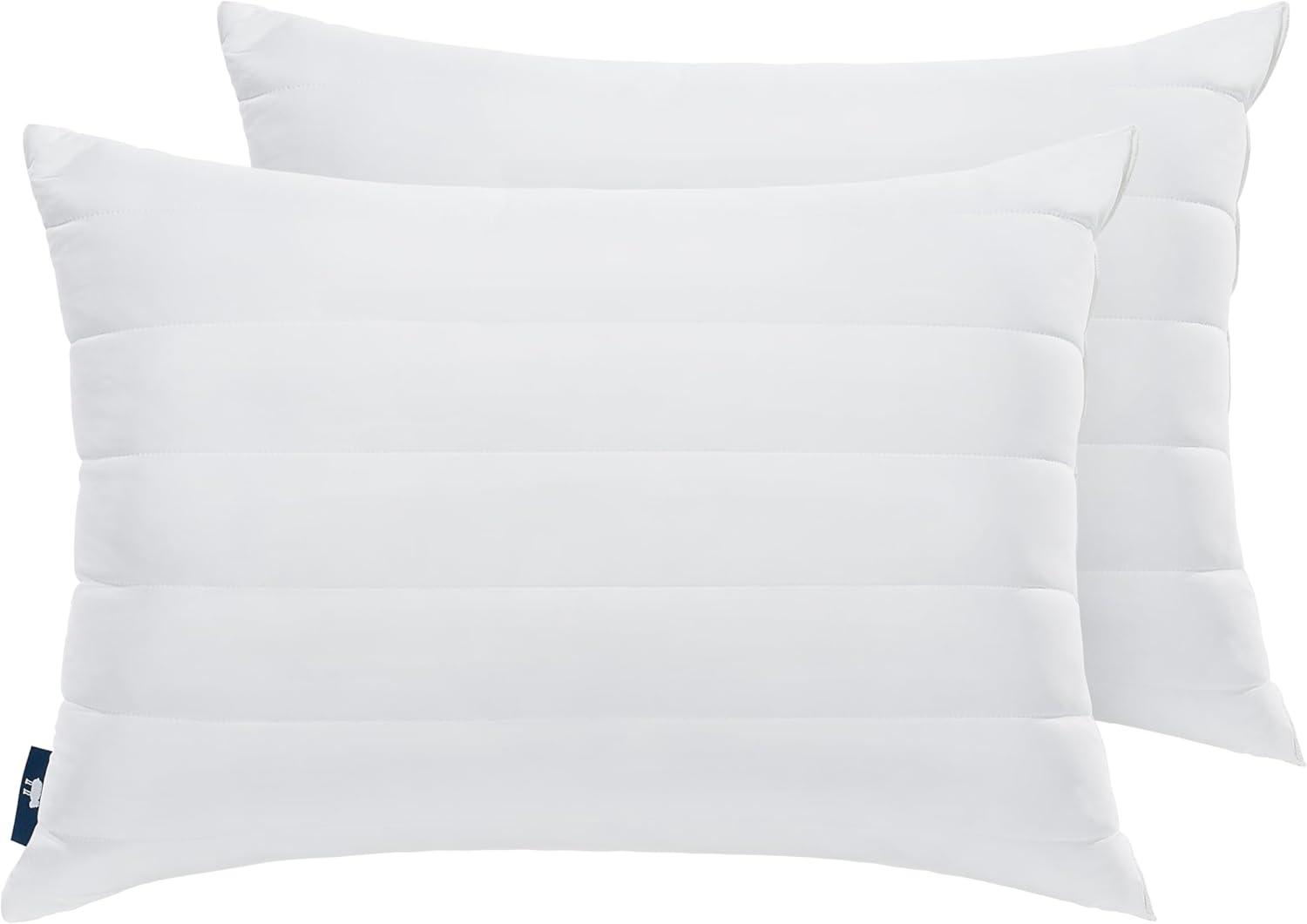Serta Serta Down Illusion Cool Quilted Pillows King Size Pillows Set of 2, Soft/Medium, 20 In x 36 In, White (Set of 2)